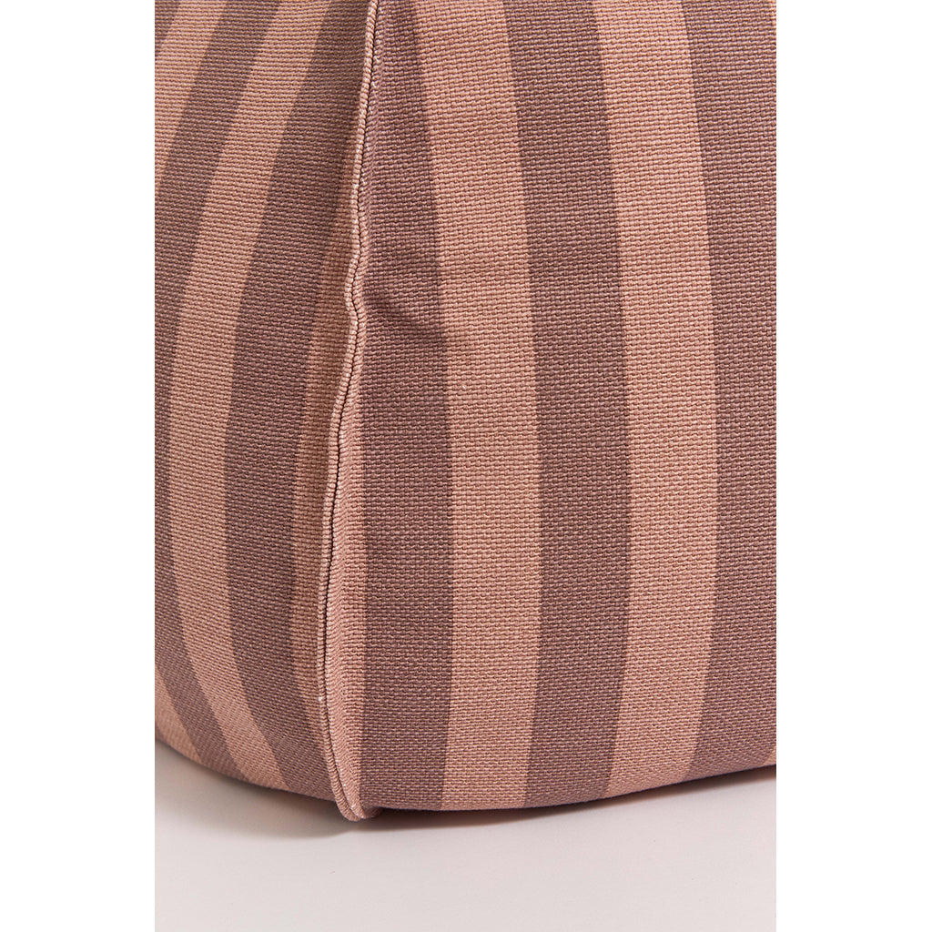 Nobodinoz quiltad rund sittpuff, Vibes - Pink mauve stripes