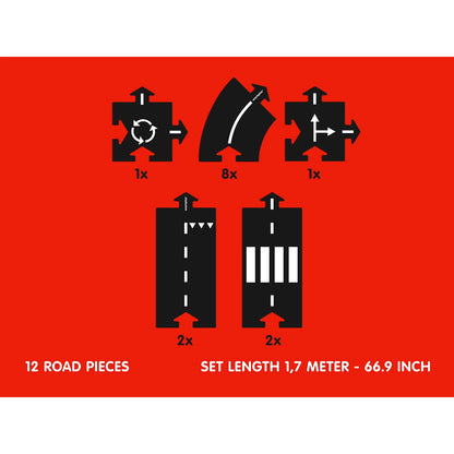 Waytoplay bilbana i gummi, 12 delar - Ringroad