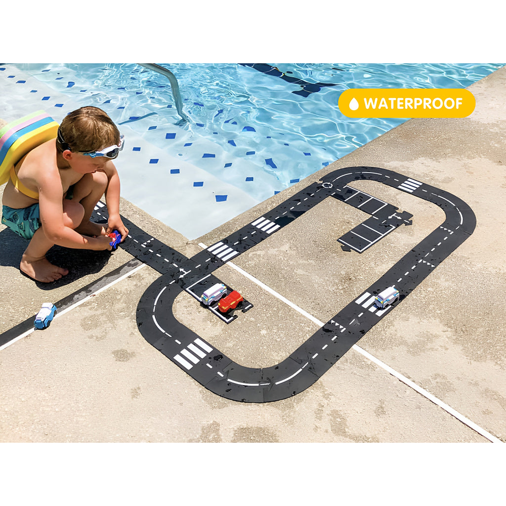 Waytoplay bilbana i gummi, 40 delar - King of the road