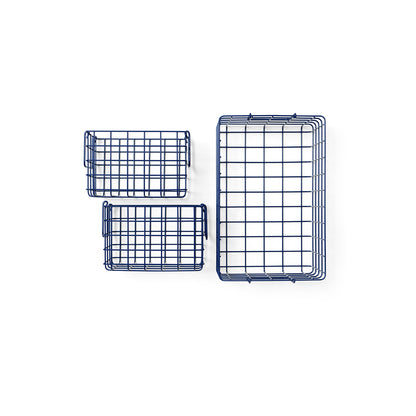 Mustard Made Baskets, sæt m. 3 trådkurve - Navy