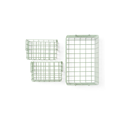 Mustard Made Baskets, sæt m. 3 trådkurve - Sage