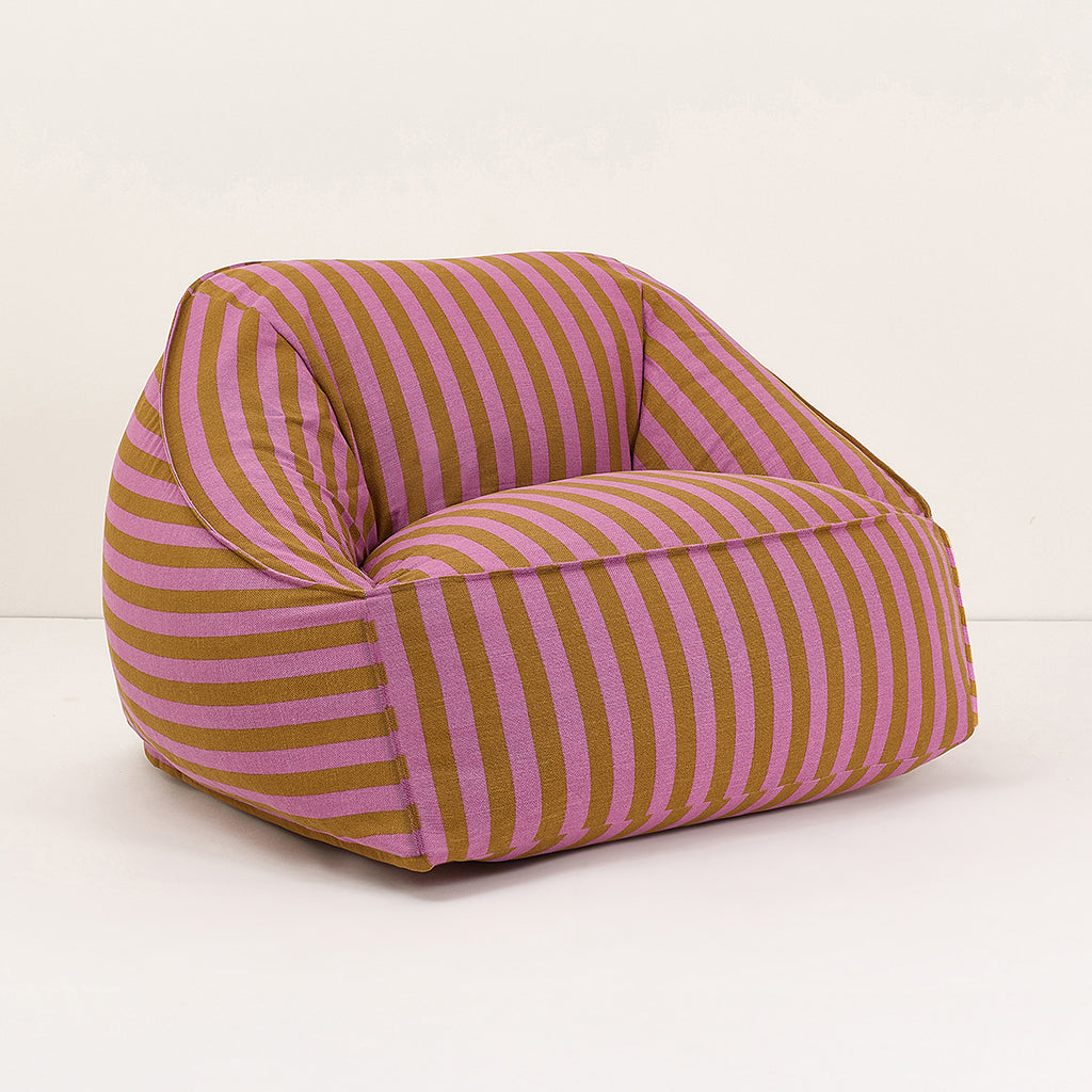 Nobodinoz Ziggy fåtölj, sittsäck – Pink curry stripes