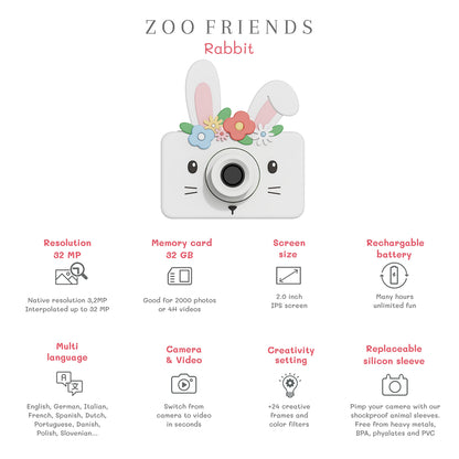 The ZooFamily, Zoo Friends barnkamera, 3-7 år - Kanin