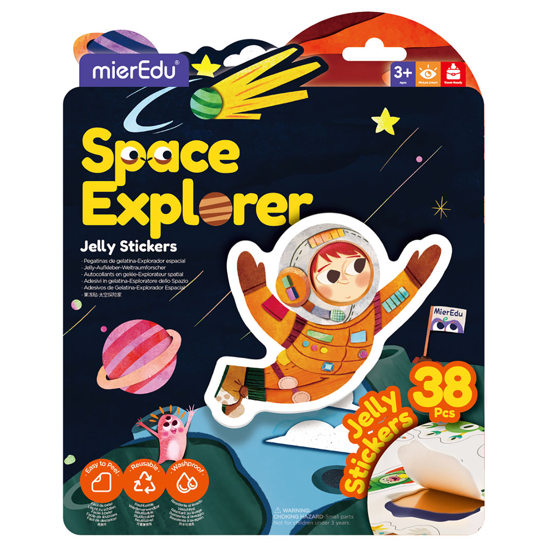 mierEdu - Jelly Stickers 38 st – Flyttbara – Astronaut