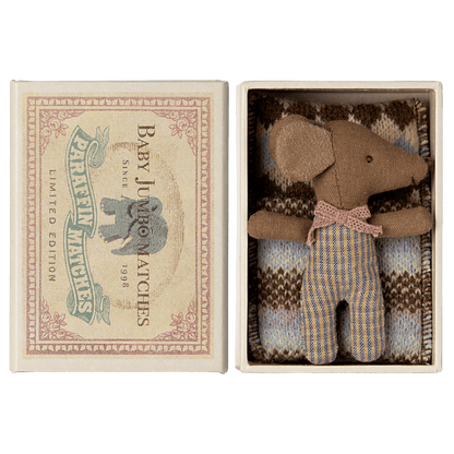 Maileg Sov/vaken babymus i tändsticksask - Rosa