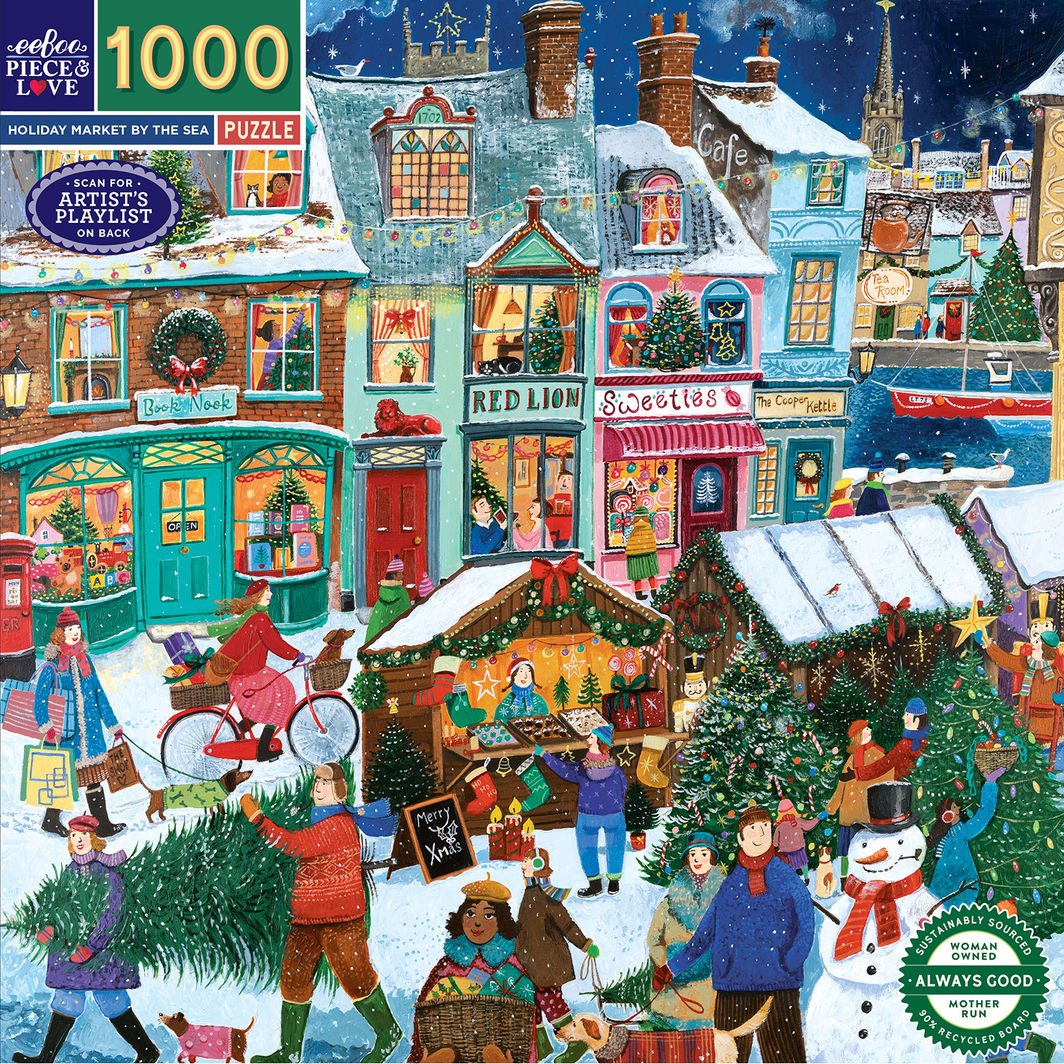 eeBoo Puslespil 1000 brk, Holiday Marketplace