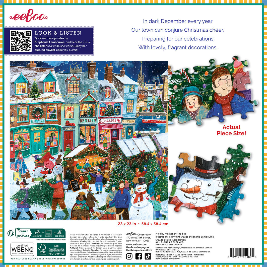 eeBoo Puslespil 1000 brk, Holiday Marketplace