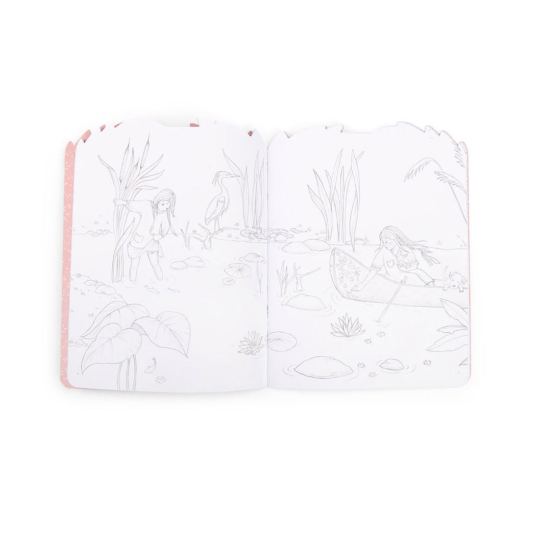 Moulin Roty Målarbok med 230 klistermärken, Les Rosalies