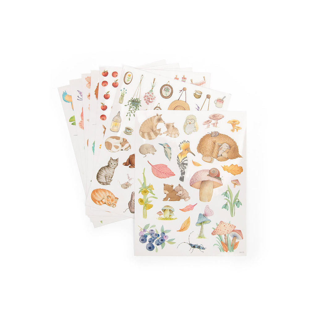 Moulin Roty Målarbok med 230 klistermärken, Les Rosalies