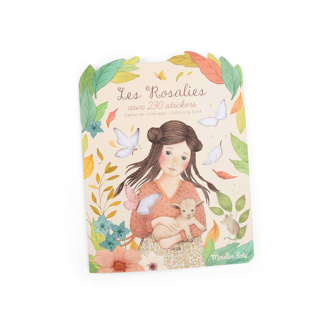 Moulin Roty Målarbok med 230 klistermärken, Les Rosalies
