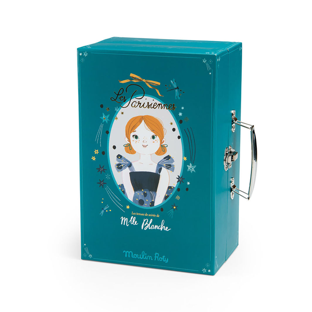 Moulin Roty Kludedukke med garderobekuffert och aftenkjoler - Les Parisiennes