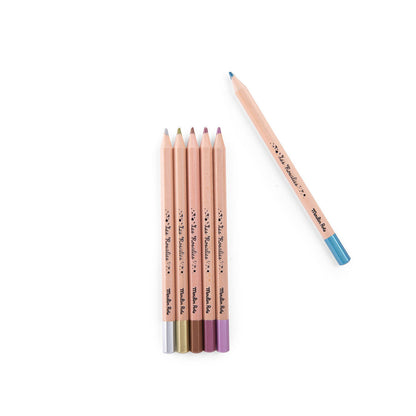 Moulin Roty Färgpennor 6 st, metalliska - Les Rosalies