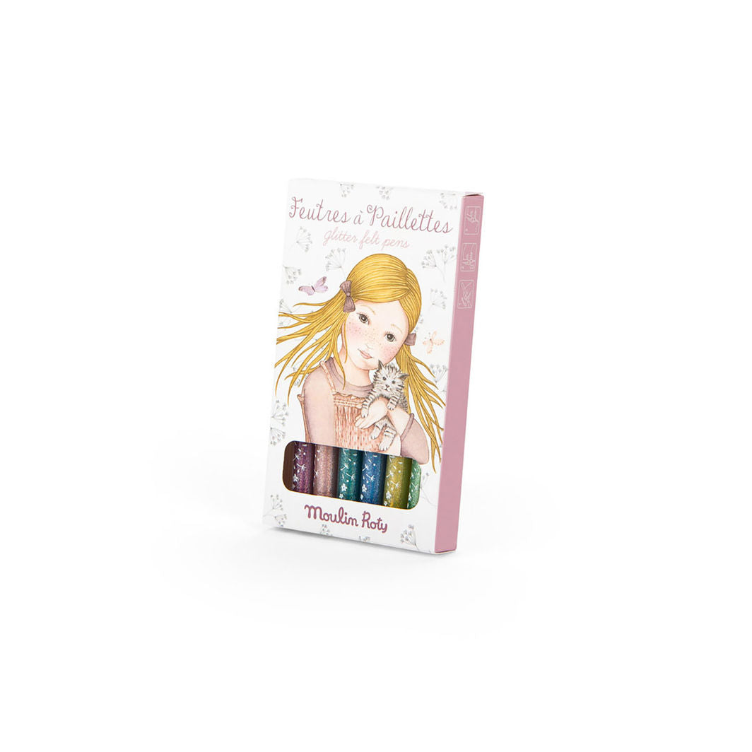 Moulin Roty Glitterpennor 6 st - Les Rosalies