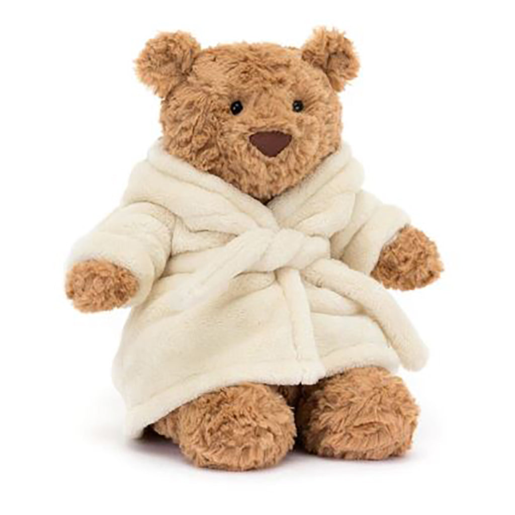 Jellycat bamse, Bartholomew bjørn, Badekåbe-outfit – 26 cm