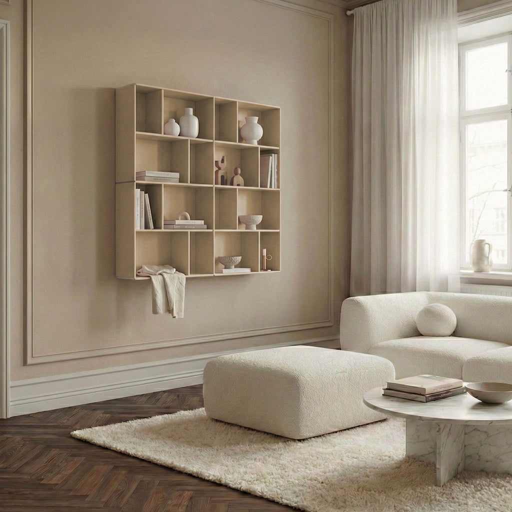 By Aulum Bronx vägghylla, djup 23 eller 33 cm – Sand