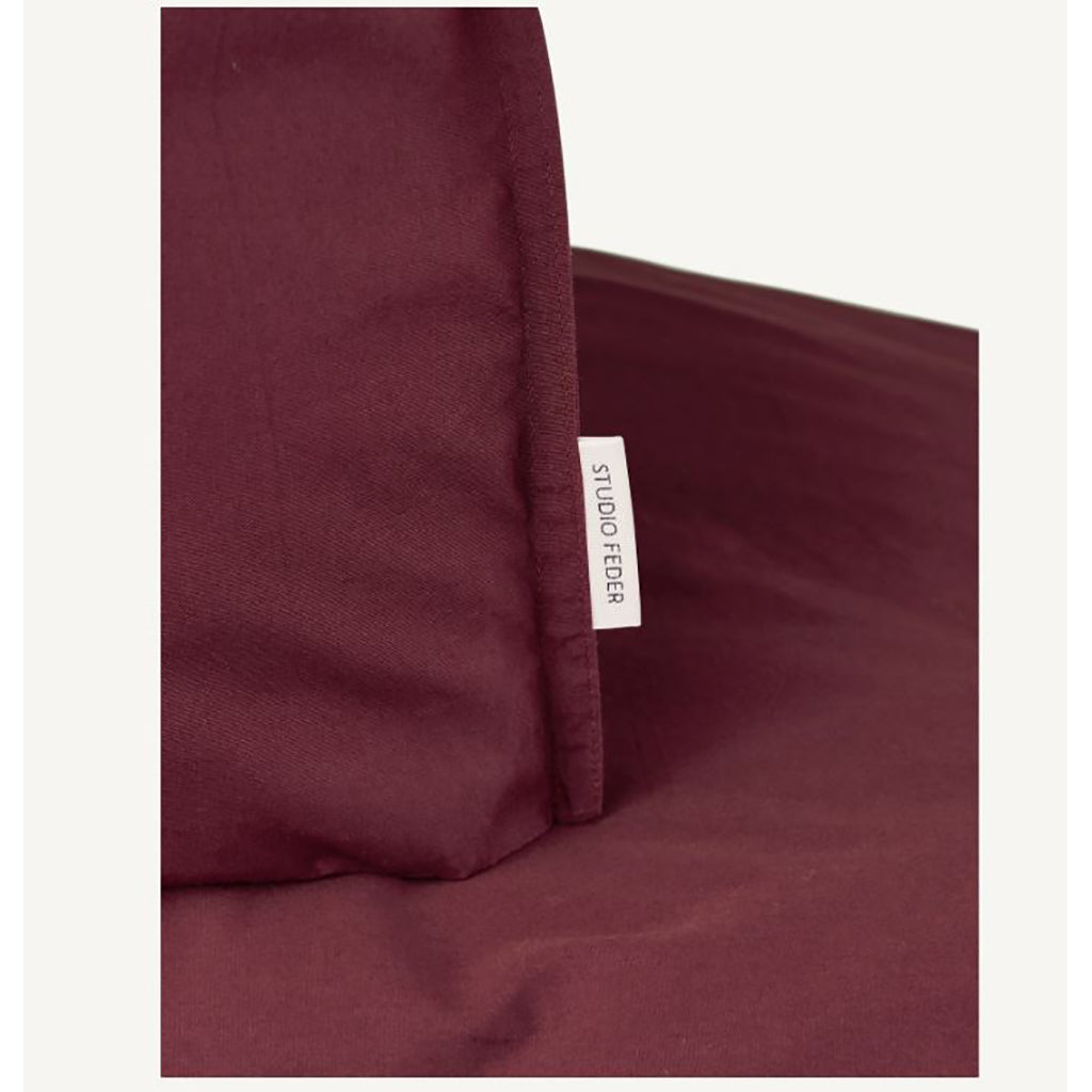 Studio Feder babysängkläder, ekologisk percale - Burgundy