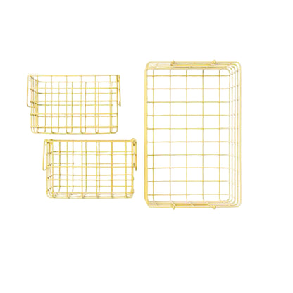 Mustard Made Baskets, sæt m. 3 trådkurve - Butter