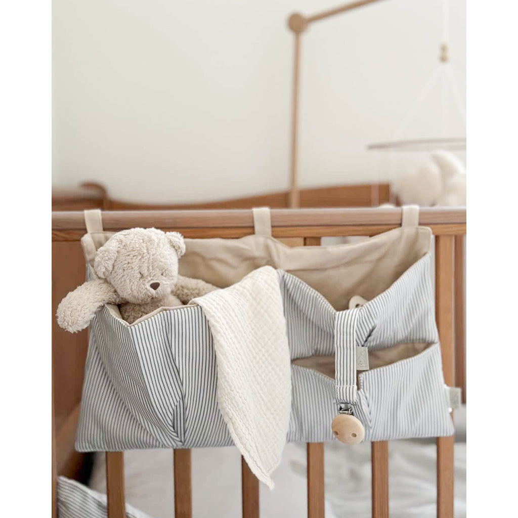 Cam Cam bed pocket, sengelommer i stof, OCS - Classic stripes blue