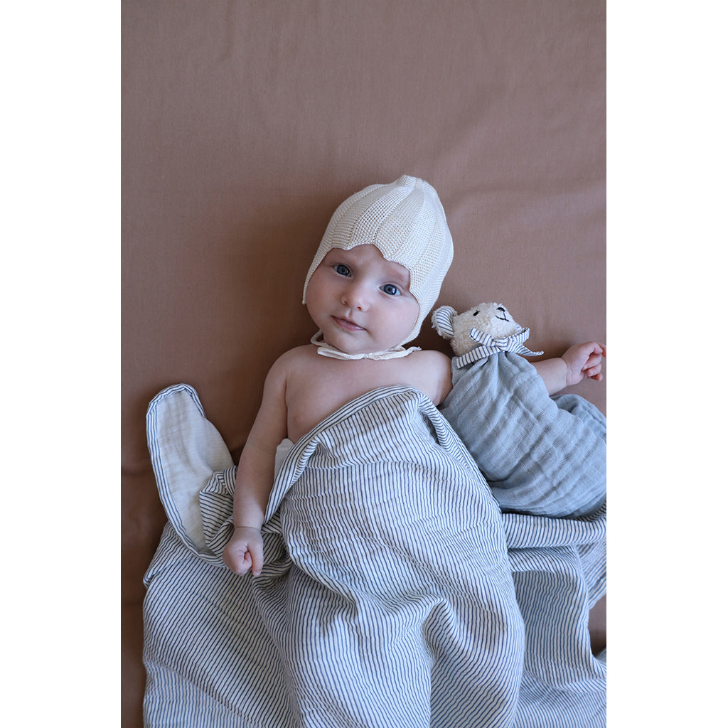 Cam Cam muslin babyfilt, ekologisk, GOTS - Stripe blue