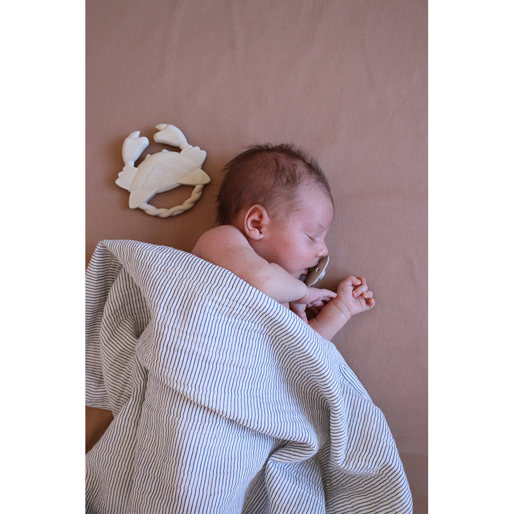 Cam Cam muslin babyfilt, ekologisk, GOTS - Stripe blue