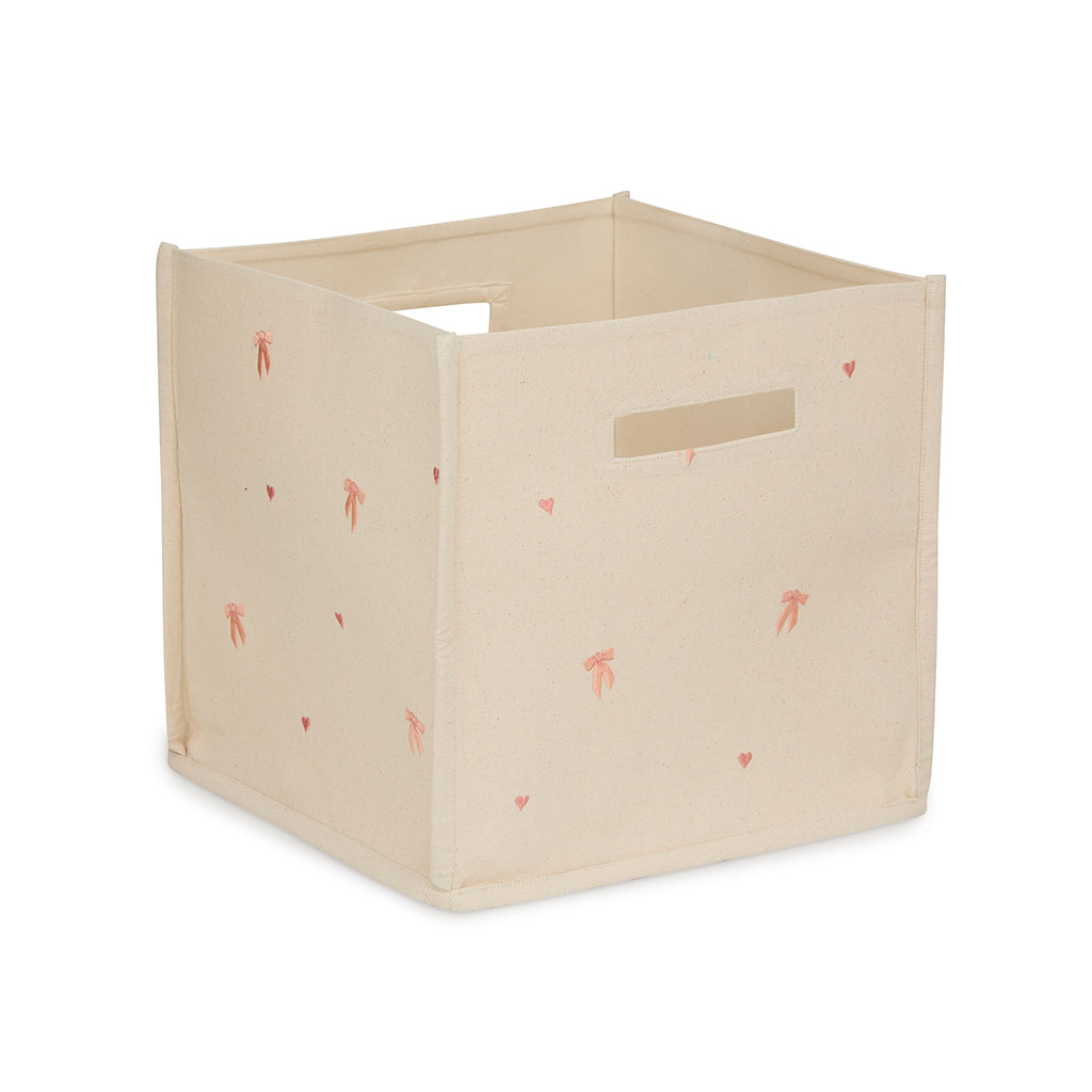 Canvas opbevaringskurv, økologisk, GOTS - Bows