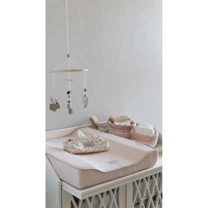 Cam Cam quiltade förvaringskorgar i tyg, set med 2 storlekar OCS - Classic Stripes Rose