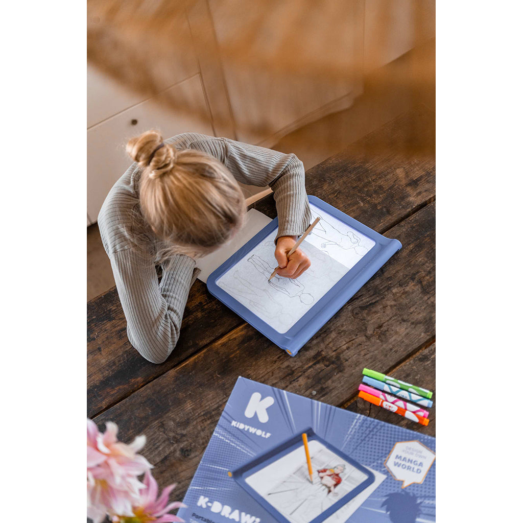 KidyDraw ritplatta med ljus, Manga
