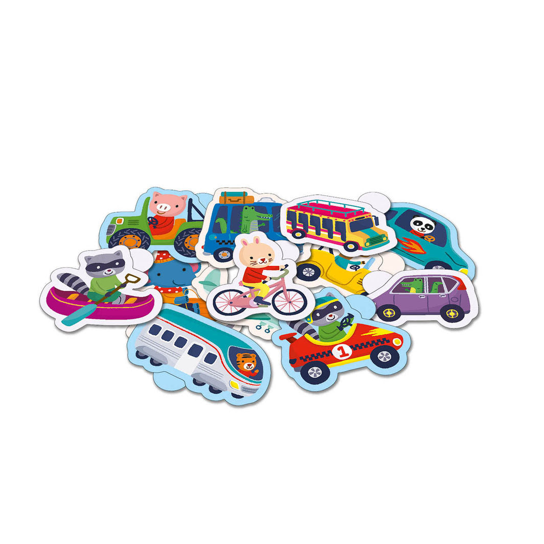 Auzou Mina första klistermärken, Transportmedel