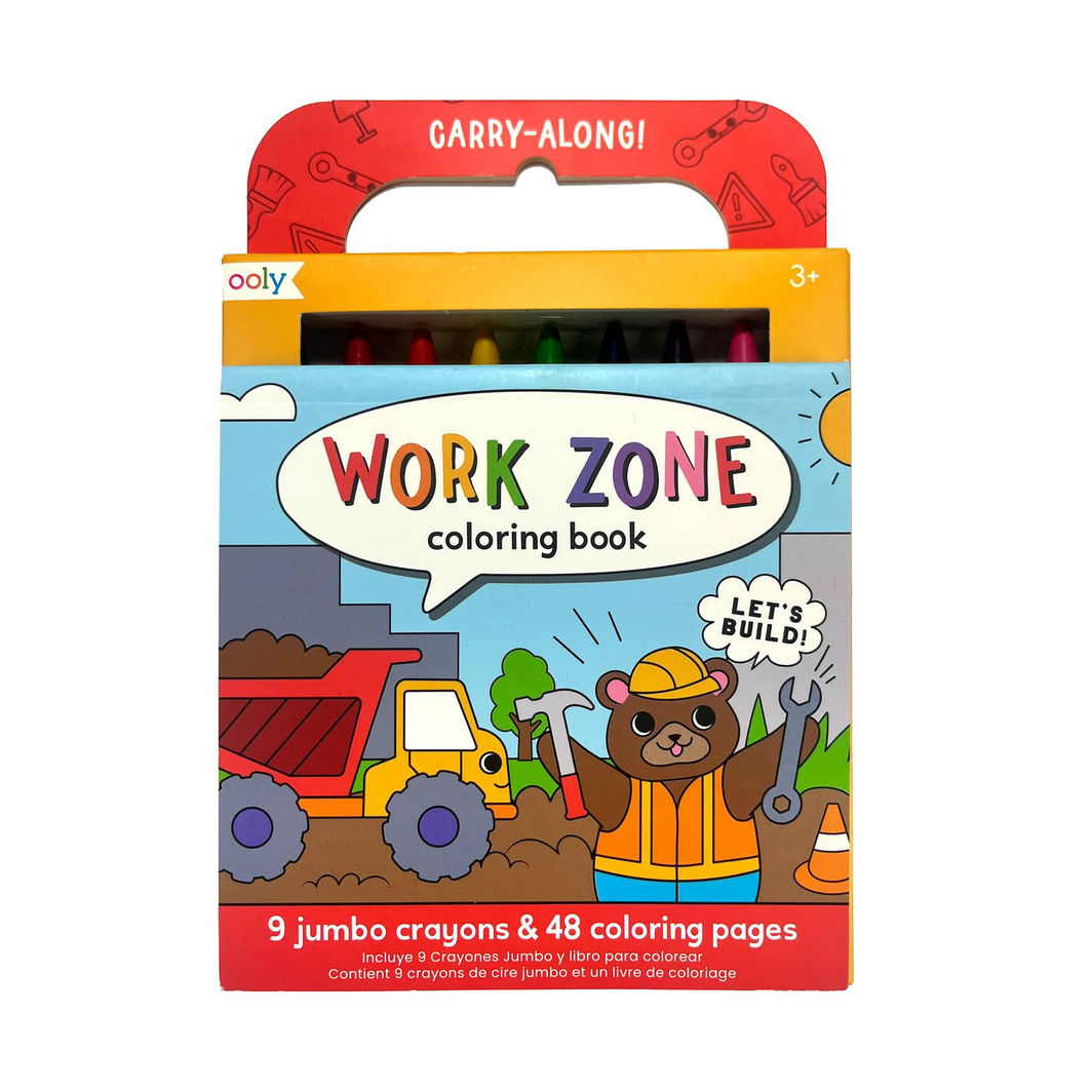 Ooly Farvekridt og malebog - Work Zone - Carry Along