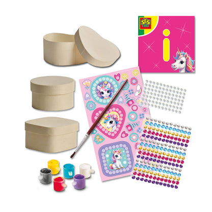 SES Creative, Diamantmosaik - Smyckeskrin med enhörning