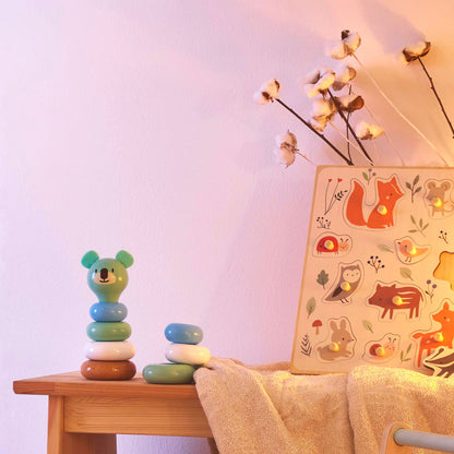 Vilac Knoppussel 12 Bitar, Skogens Djur