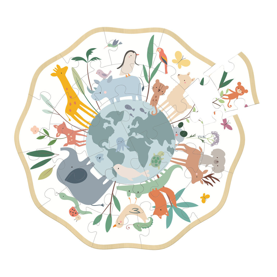 Vilac Träpussel 24 bitar, Världen