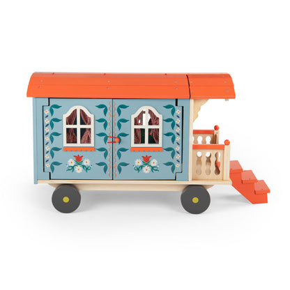 Moulin Roty Husvagn med möbler, Les Minouchkas