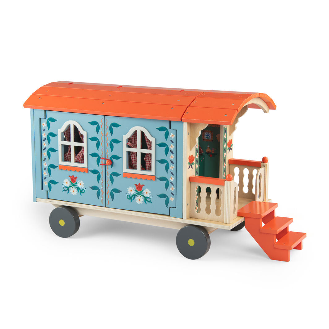 Moulin Roty Husvagn med möbler, Les Minouchkas