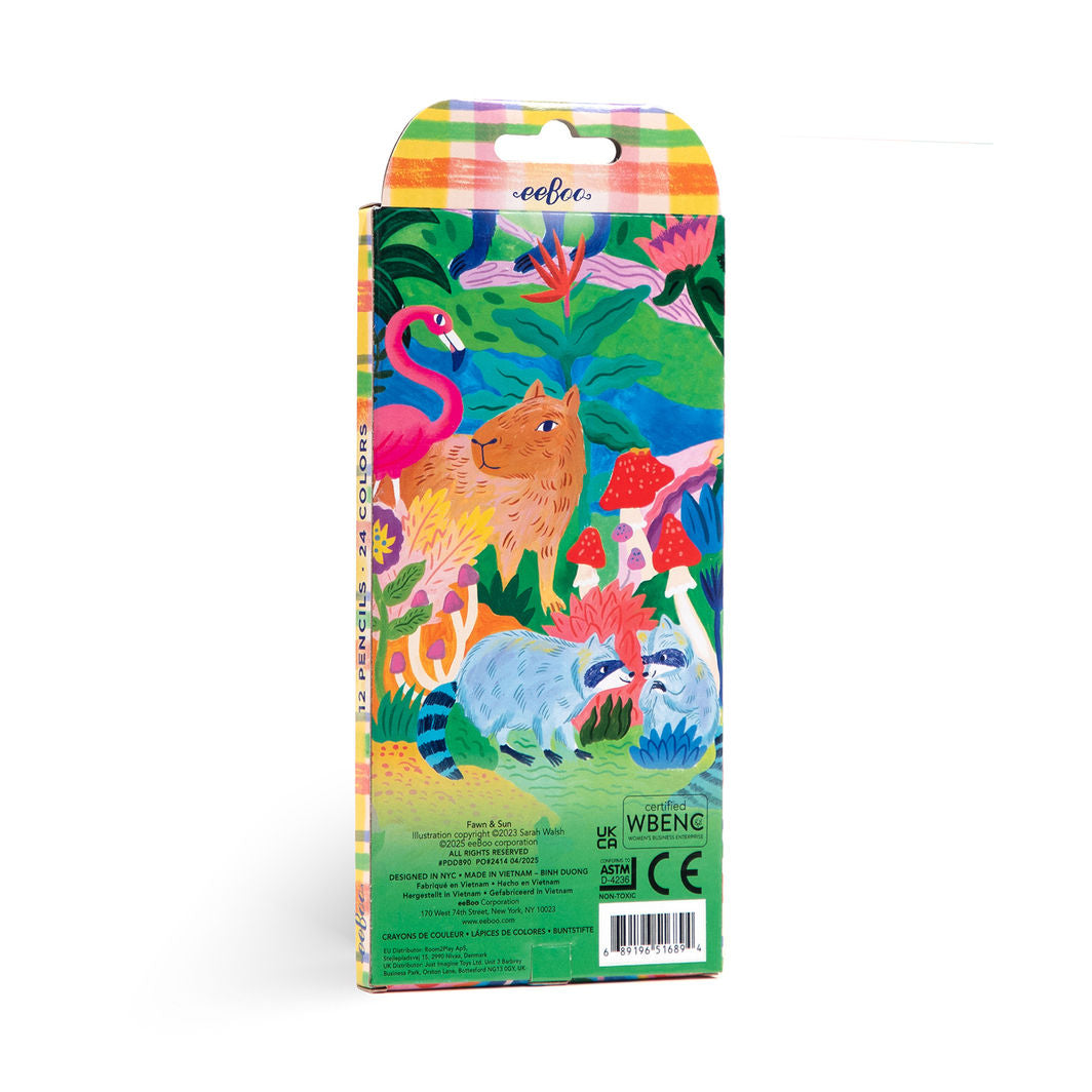 eeBoo - 12 dubbla färgpennor - Fawn &amp; Sun