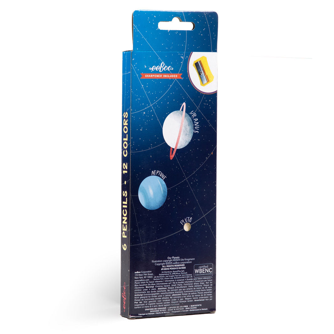 eeBoo - 6 jumbo färgpennor - Our Planets Special