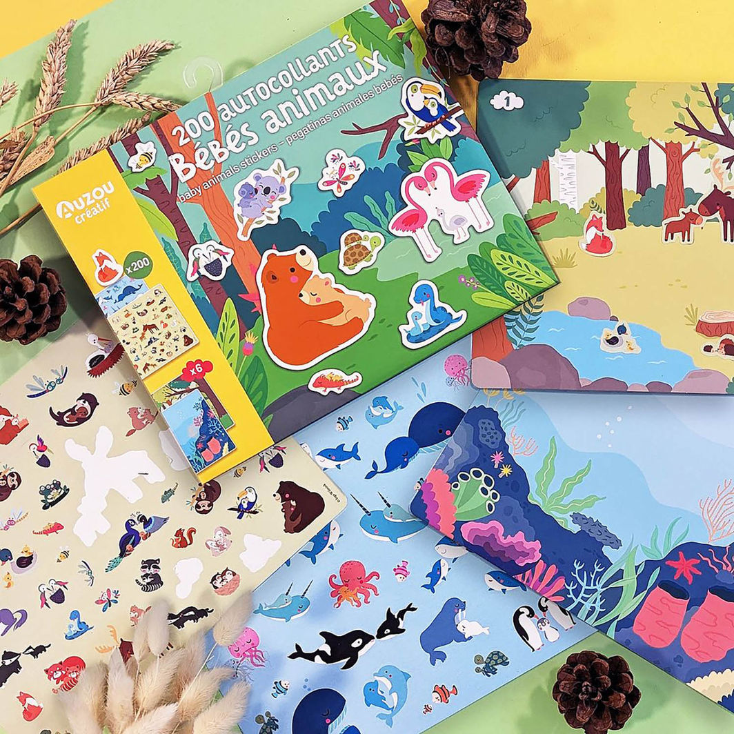 Auzou Klistermärken, Djurbebisar 200 st