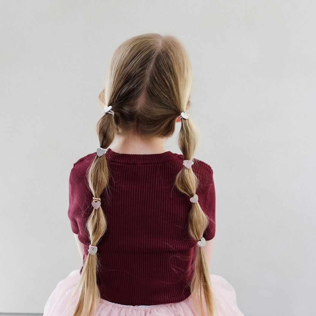 Mimi &amp; Lula Håraccessoar, 8 hårsnoddar - Mini Heart Shimmer Enchanted