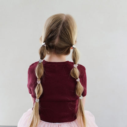 Mimi &amp; Lula Håraccessoar, 8 hårsnoddar - Mini Heart Shimmer Enchanted