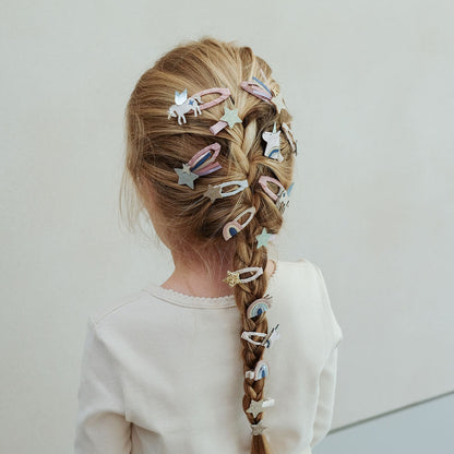 Mimi &amp; Lula Hårpynt, 8 hårclips – Mini Unicorn Celeste