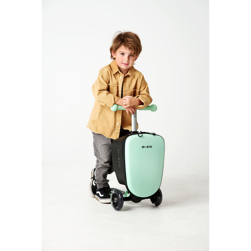 Micro Resväska med kickboard, Junior Trolley 13L - Mint