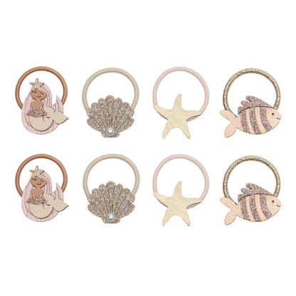 Mimi &amp; Lula 8 hårelastikker, Mini Mermaid Oceal Pearl