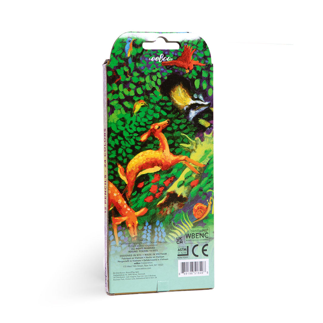 eeBoo 12 dubbla färgpennor, Neon Metallic - Enhörning