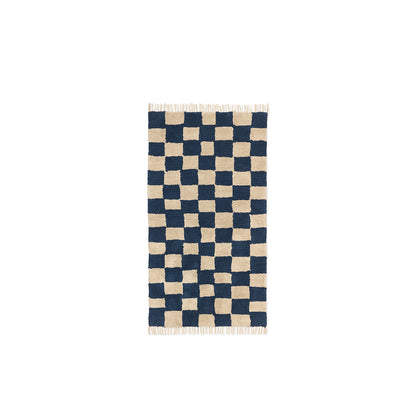 ferm Living matta, Mara washable Rug, Deep blue/warm sand – 80 x 150 cm