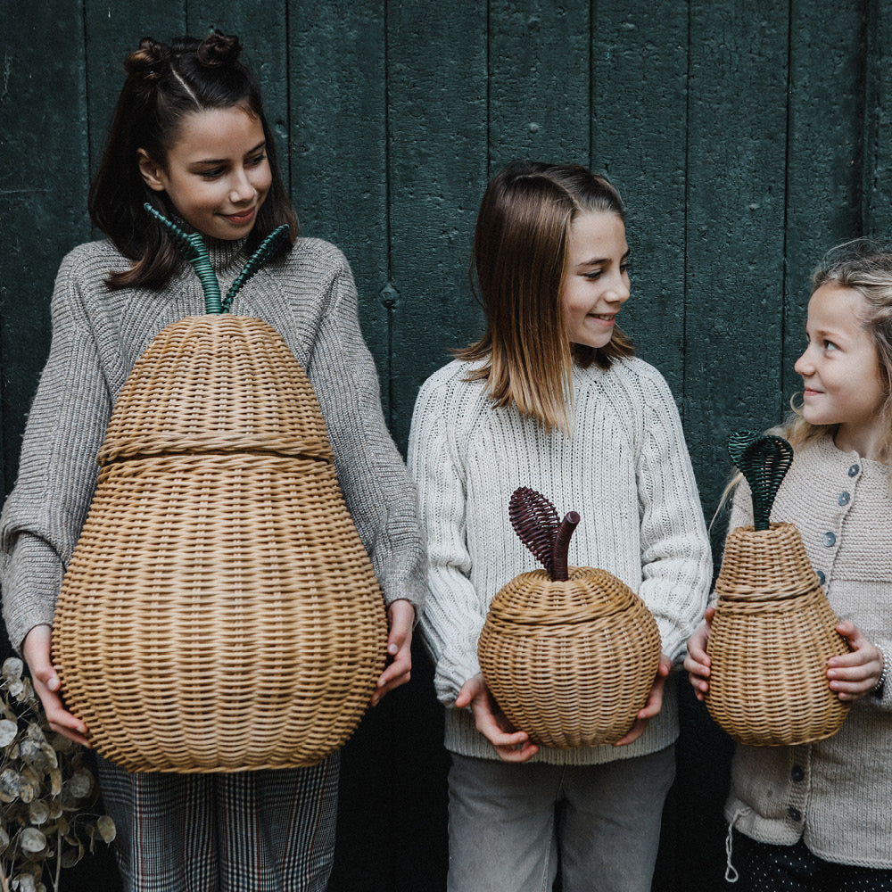 ferm Living Pear Storage, flettet kurv i rattan - Lille