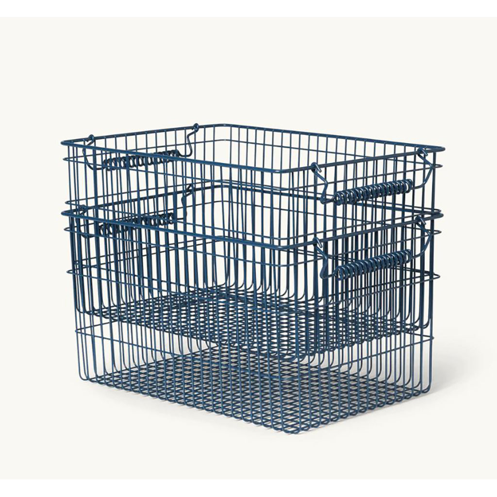 ferm Living trådkorg, Cala Stackable Baskets, Set m. 2 st - Dark blue