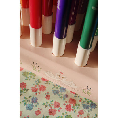 Konges Sløjd tuscher i träkloss, 24 färger - Mizumi big