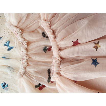 Konges Sløjd Yvonne kjol, Ma grande cerise sequin - strl. 18 mån-6 år