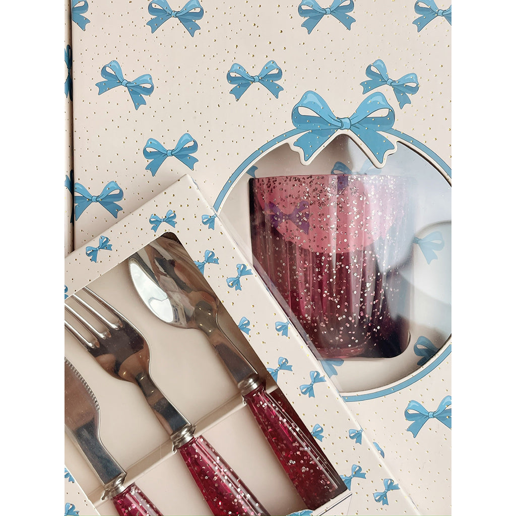 Konges Sløjd-glitterbestickset i rostfritt stål, Sparkling sangria