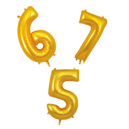 My Little Day, Gigantisk folieballong i form av siffror, Guld - 0-9